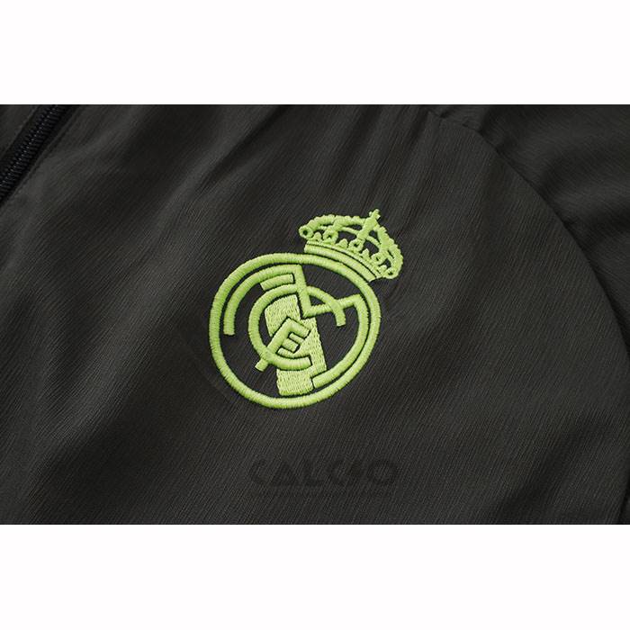 Tuta da Track di Giacca a Vento Real Madrid 2025-2026 Grigio Verde